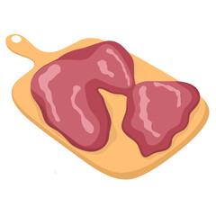 chicken liver vector illustration on white background. chicken internal organs design with cutting b