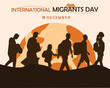 International migrants day on December 18 poster design. for printing and web uses.