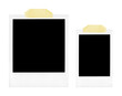 © genioatrapado - Two polaroid photo frames with tape strips on transparent background, png file