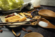 Chinese herbs for fresh soup placed on the table