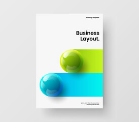 Wall Mural - Simple realistic balls leaflet template. Clean presentation A4 design vector concept.