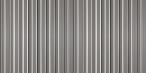 Wall Mural - Silver corrugated iron sheets seamless pattern of fence or warehouse wall. Zink galvanized steel profiled panels. Metal wave sheet. Vector illustration. Aluminium container