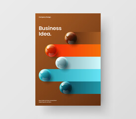 Wall Mural - Clean realistic spheres poster layout. Premium leaflet design vector illustration.