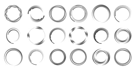 Wall Mural - lines in circle form . spiral vector illustration .technology round logo . design element . abstract