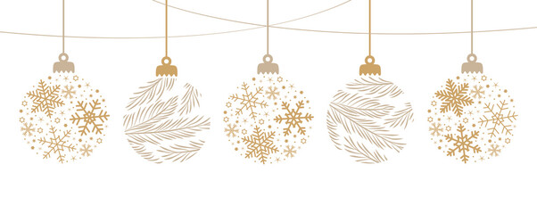 merry christmas card with hanging ball decoration