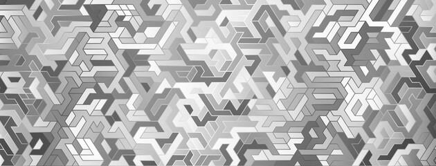 Wall Mural - Abstract background with maze pattern in various shades of gray colors