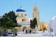 Blue Domed Church Santorini, Greece.