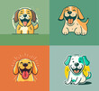 Dogs set logo icon symbol template for graphic collection vector illustration