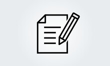Compose Document Contract Write Icon. File Sign Note With Pencil Vector Illustration