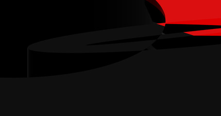 Render with black and red curved line surface