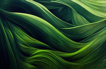 Wall Mural - Abstract organic green lines illustration art design. Generative AI