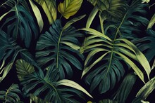 Botanical Illustration Tropical Seamless Pattern Illustration Art Design