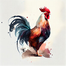 Rooster Illustration, Generative IA