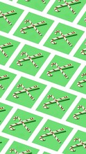 Creative Geometric Vertical Pattern With Traditional Christmas Candy On Green Square Background. Cool Xmas Iphone Wallpaper.