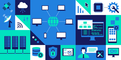 Wall Mural - information technology and telecommunications concepts
