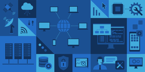 Wall Mural - information technology and telecommunications concepts
