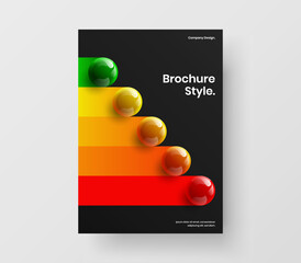 Wall Mural - Isolated brochure vector design concept. Geometric 3D spheres placard template.