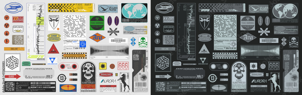 Vector Tags Signs Industrial label, tag, warning sign, retro style logo vector collection ...