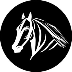 Poster - Circle horse head icon