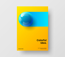 Wall Mural - Abstract 3D balls poster illustration. Amazing magazine cover A4 vector design template.