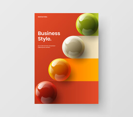 Wall Mural - Creative 3D spheres corporate cover template. Amazing front page A4 vector design layout.