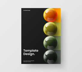 Wall Mural - Multicolored cover A4 design vector illustration. Geometric 3D balls postcard template.