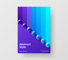Wall Mural - creative 3d spheres magazine cover concept. minimalistic corporate brochure vector design illustrati