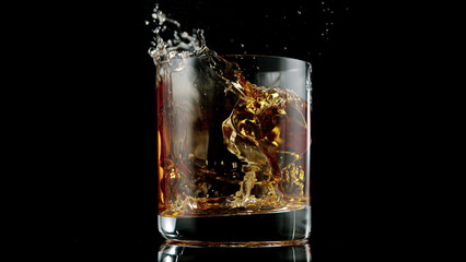 Wall Mural - Pouring whisky into glass.