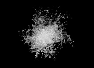 Fototapete - Water splash isolated on black background.
