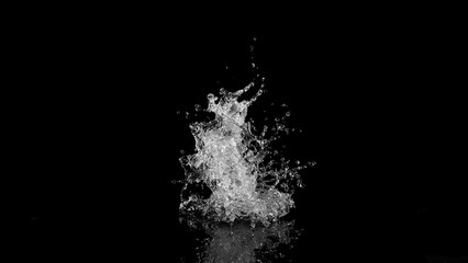 Poster - Water splash isolated on black background.