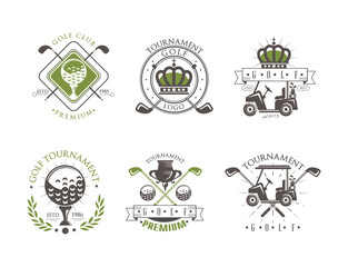 Sticker - Golf Club Tournament and Competition Logo or Label Design Vector Set