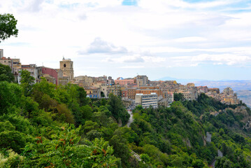 Poster - panorama of the historic center of Enna Sicily Italy