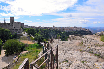 Poster - the Lombardy castle and the historic center of enna sicily italy