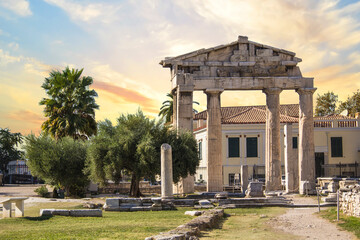 Wall Mural - Athena Archegetis is situated west side of the Roman Agora, in Athens, Greece