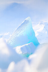 Wall Mural - Iceland. Ice as a background. Vatnajokull National Park. View of the ice lagoon. Winter landscapes in Iceland. Natural background. North country.