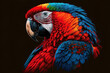 Scarlet macaw, a colorful parrot Generative AI