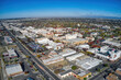 Aerial View of Downtown Merced, California during Autumn