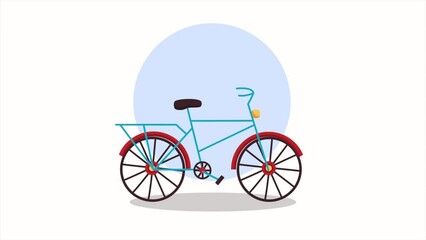 Poster - blue bicycle travel transport animation