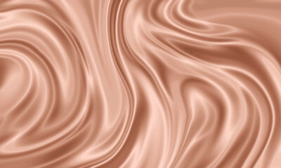 Wall Mural - Copper silk texture background design with smooth waves.