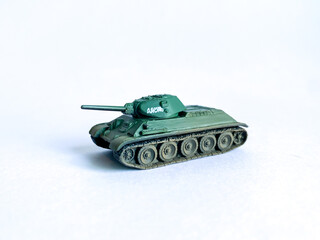 Wall Mural - World war 2 tank model toy isolate on white background