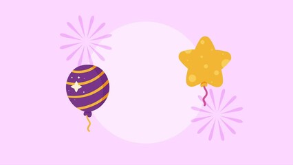 Sticker - balloons helium floating celebration animation