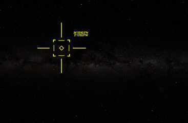 Wall Mural - outer space with sky map geo tag coordinates, elements of this image furnished by nasa