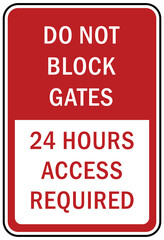 Wall Mural - No parking, do not block gate sign and labels