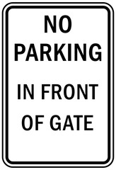 Wall Mural - No parking, do not block gate sign and labels