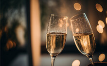 Celebration Drinks - Clinking Champagne Glasses