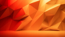 Modern Product Stage With Red And Orange 3D Wall. Premium Interior Design Wallpaper.