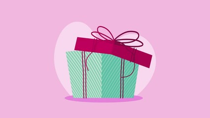 Poster - red and blue gift box animation