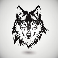 Naklejka na meble Wolf vector illustration for logo or design. Generative AI