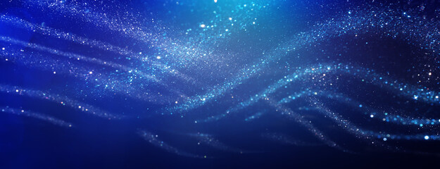 Wall Mural - background of abstract bluer and silver glitter lights. defocused