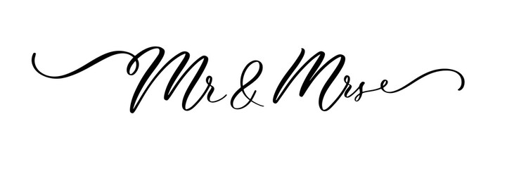 MR and MRS black vector brush calligraphy banner.